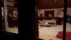 Reproduzir Peeping tom loiro vizinho exploração ticker frontal, brinquedo e descanso puro onanismo
